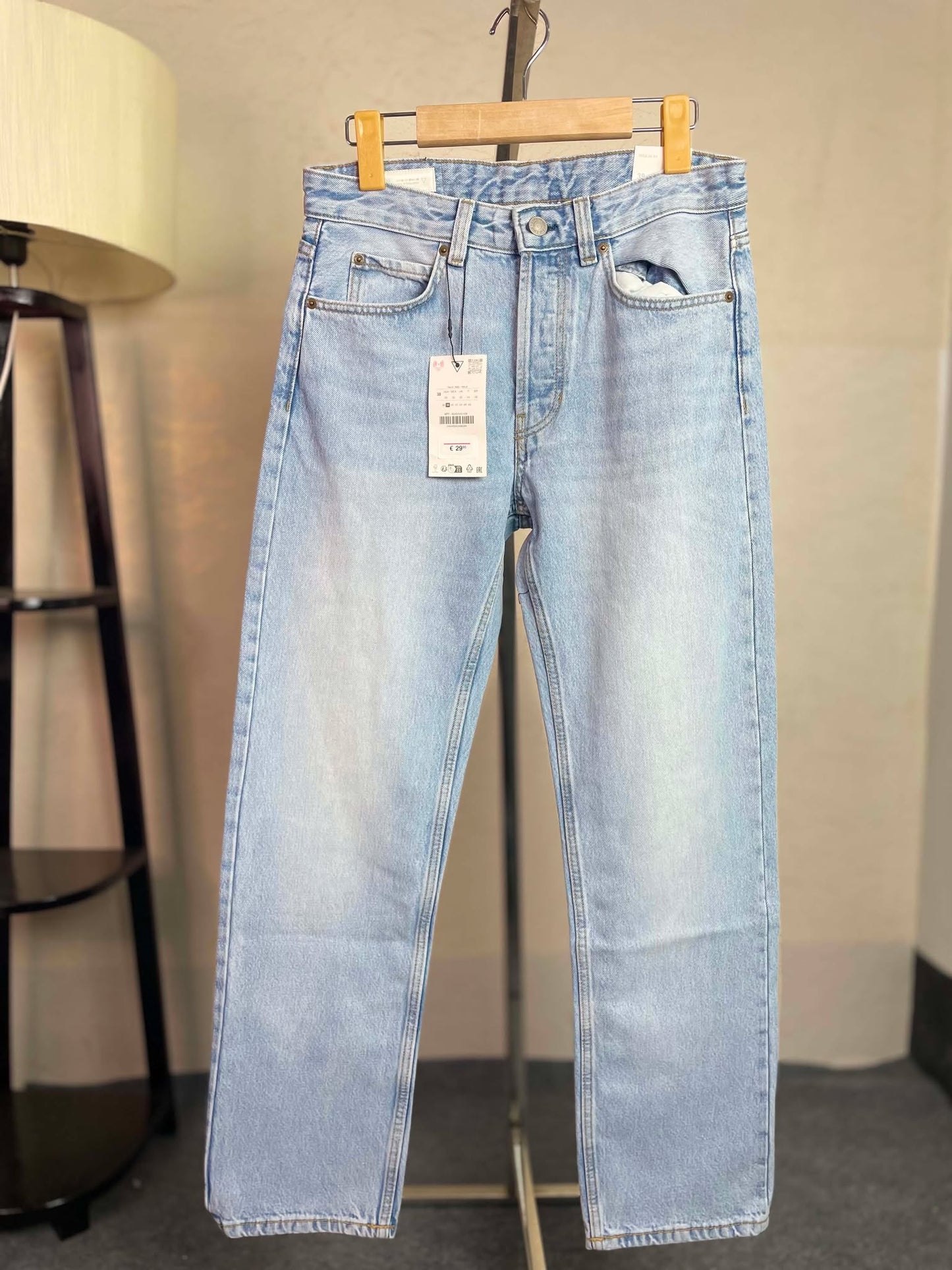ZARA Origina Export Semi Baggy or Regular Straight Fit | Sky Blue