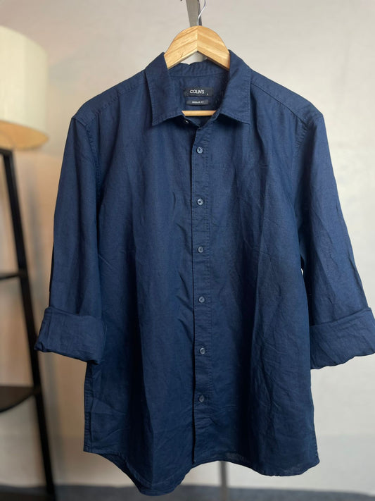 Remi Cotton Shirt | Colllin's Brand | Navy Blue