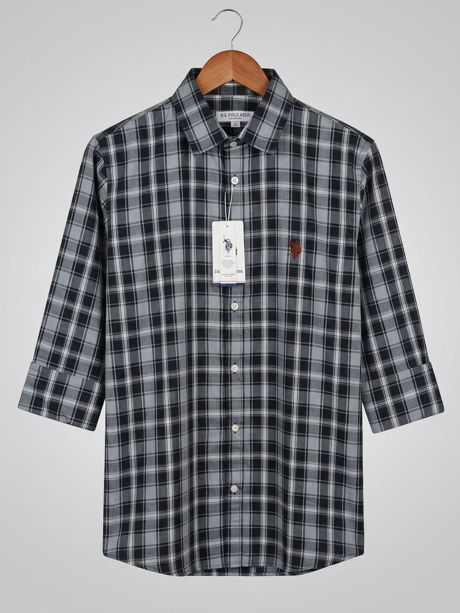Full Sleeve Shirt | US Polo | Black Grey