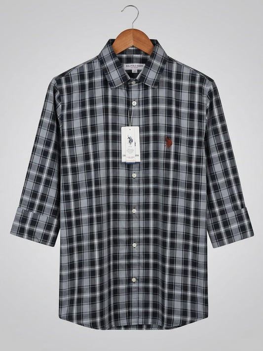 Full Sleeve Shirt | US Polo | Black Grey
