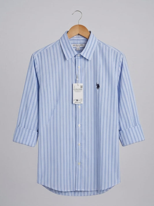 Full Sleeve Shirt | US Polo | Sky Blue